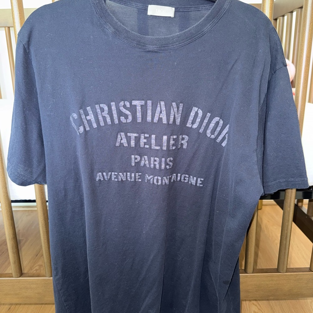 Dior Men's Charcoal Graphic Tee